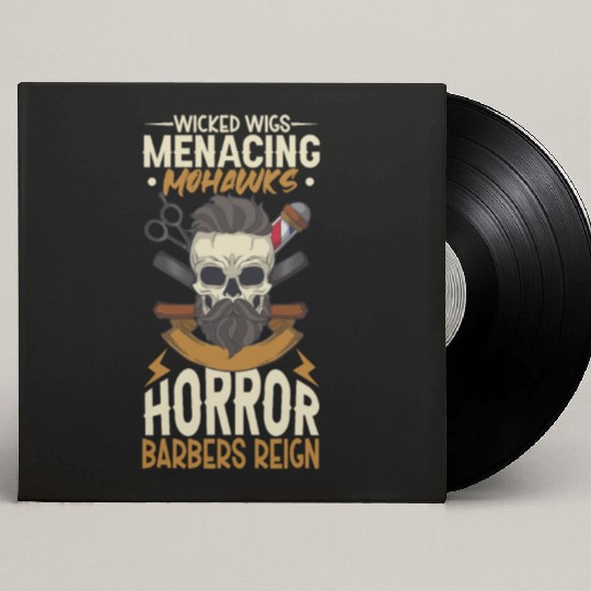 Horror Barber Spooky Hairdresser Hairstylist Hair Custom Vinyl Record Sleeves