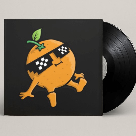 Cool Relaxing Orange Fruit Pixel Sunglasses Face Custom Vinyl Record Sleeves