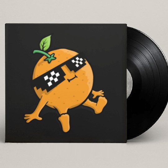 Cool Relaxing Orange Fruit Pixel Sunglasses Face Custom Vinyl Record Sleeves