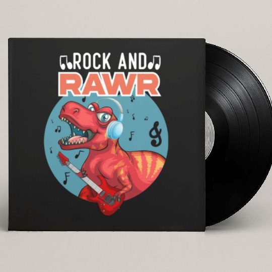 Rock & Rawr Vintage Dinosaur T-Rex Music Japanese Custom Vinyl Record Sleeves