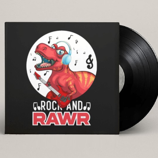 Rock & Rawr Vintage Dinosaur T-Rex Music Japanese Custom Vinyl Record Sleeves