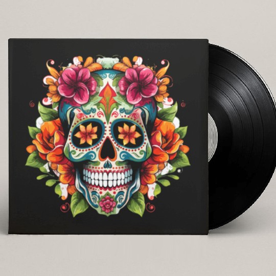 Day of the Dead Iconic Sugar Skull Custom Vinyl Record Sleeves