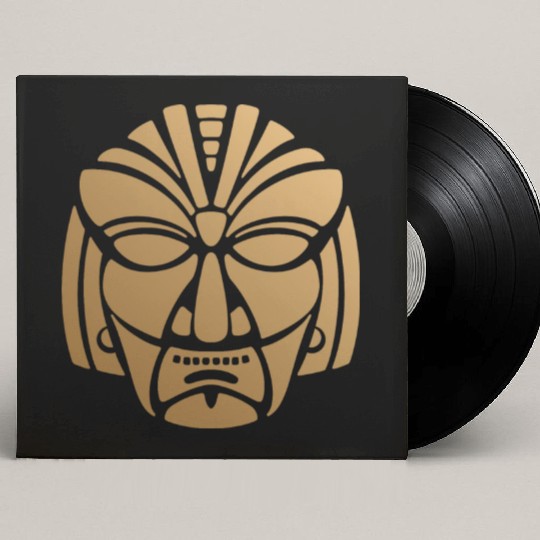 Aztec & Mayan: Sleek Mask Business Logo Custom Vinyl Record Sleeves