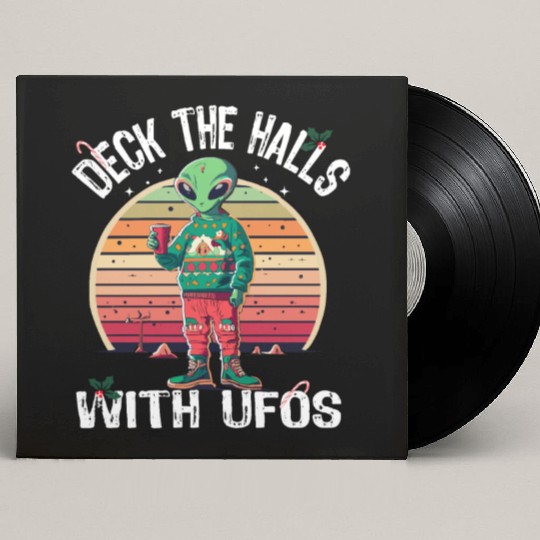 Beam Me Up Santa Claus Alien Christmas Ufo Coffee Custom Vinyl Record Sleeves