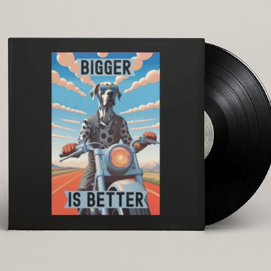 This is Great : Great Dane Riding a Motorcycle Custom Vinyl Record Sleeves