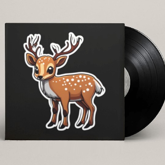 Reindeer cute Reindeer Christmas Reindeer Custom Vinyl Record Sleeves