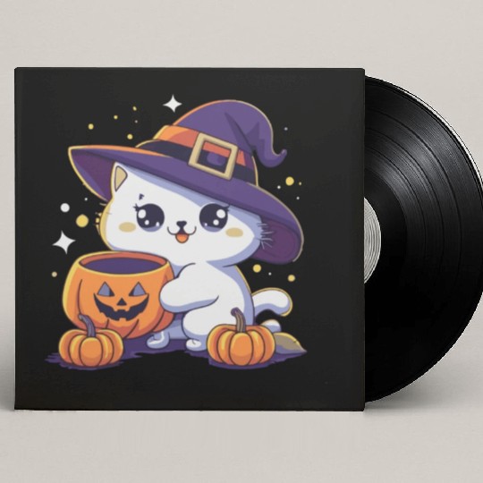 Cute Cat Halloween 3 Custom Vinyl Record Sleeves