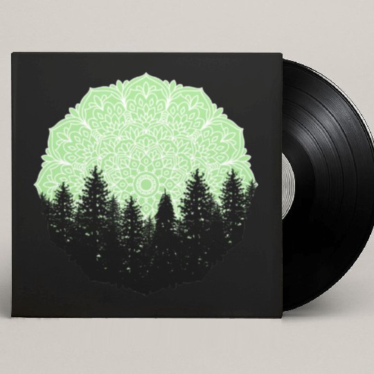 Green Forest Mandala Pacific Northwest Custom Vinyl Record Sleeves