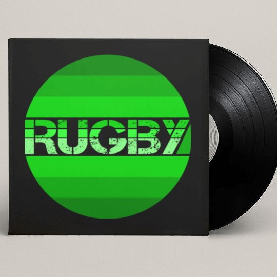 Green Rugby Logo For Rugby Fan Custom Vinyl Record Sleeves