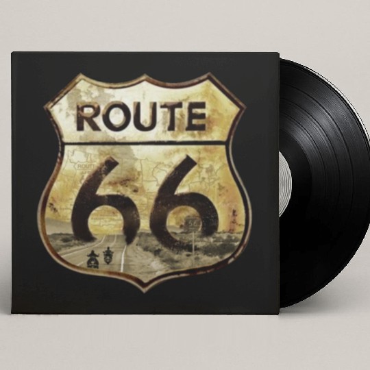 Route 66 trip with motorcycle Custom Vinyl Record Sleeves