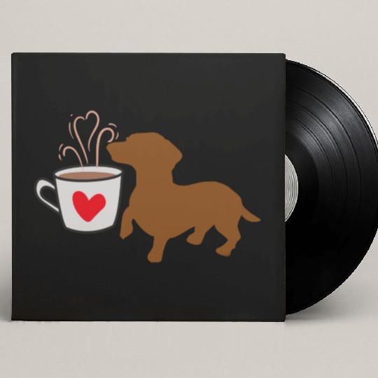 I Love Coffee And Dachshund Dogs Custom Vinyl Record Sleeves