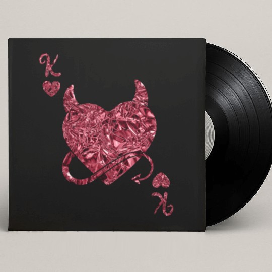 Halloween Card Game King of Hearts Devilish Custom Vinyl Record Sleeves