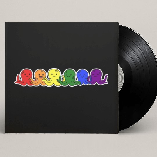 LGBT+ Flag Octopus Design for proud LGBT+ People Custom Vinyl Record Sleeves
