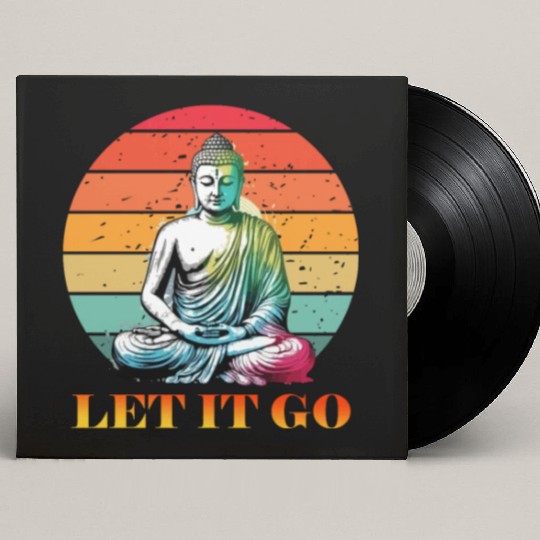 Let It Go, Yoga Buddhism Retro Custom Vinyl Record Sleeves