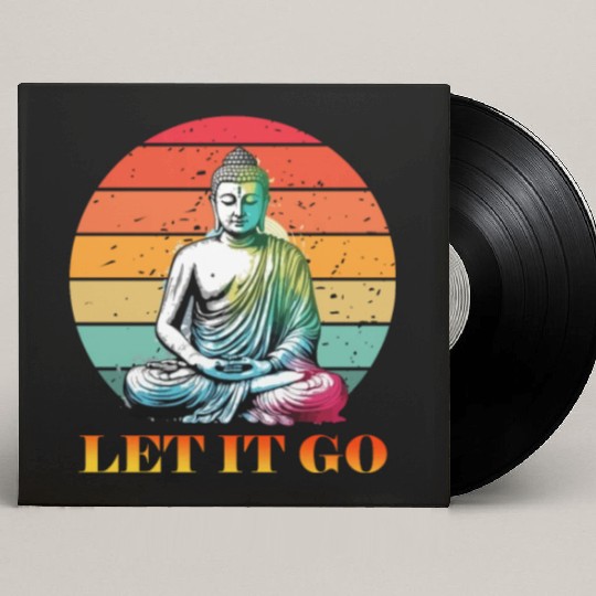 Let It Go, Yoga Buddhism Retro Custom Vinyl Record Sleeves