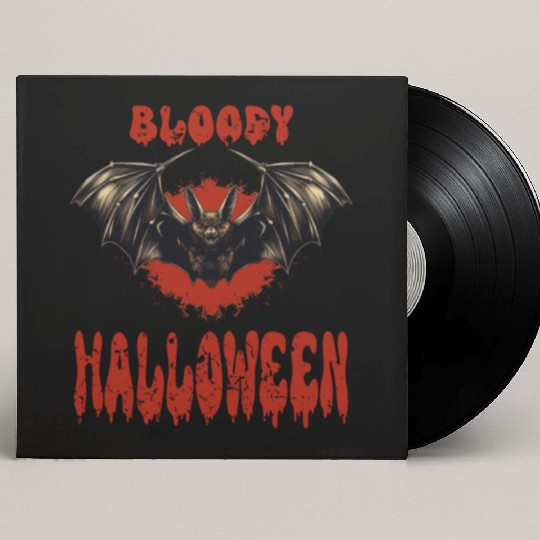 Bloody Halloween Vampire Bat Spooky Custom Vinyl Record Sleeves