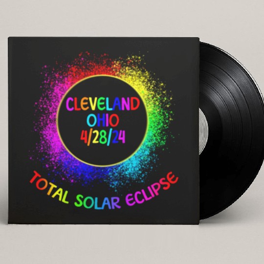 Total Solar Eclipse Cleveland Ohio 4/28/24 Kids Custom Vinyl Record Sleeves