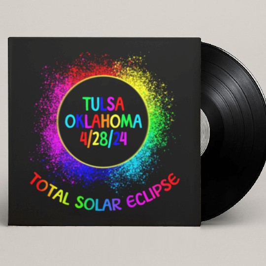 Total Solar Eclipse Tulsa Oklahoma 4/28/24 Kids Custom Vinyl Record Sleeves