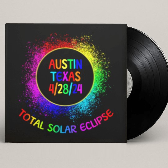 Total Solar Eclipse Austin Texas 4/28/24 Kids Custom Vinyl Record Sleeves