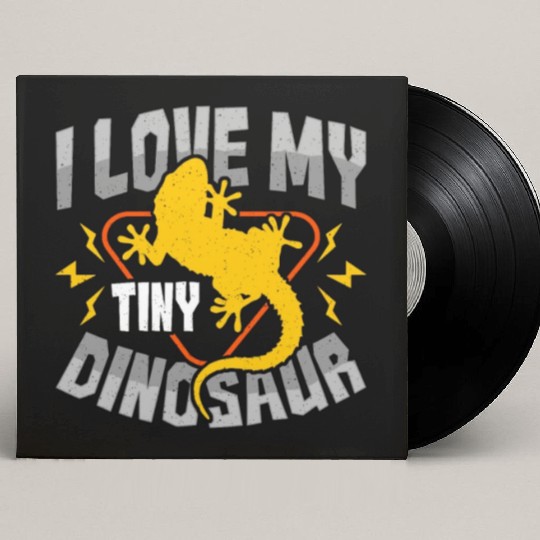 Leopard Gecko I Love My Tiny Dinosaur Lizard Lover Custom Vinyl Record Sleeves