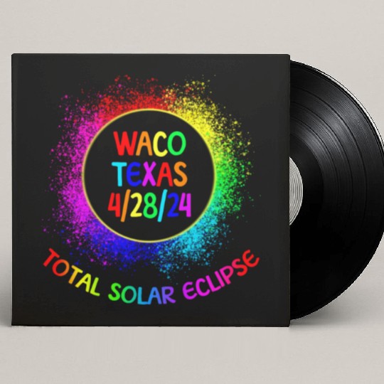 Total Solar Eclipse Waco Texas 4/28/24 Kids Custom Vinyl Record Sleeves