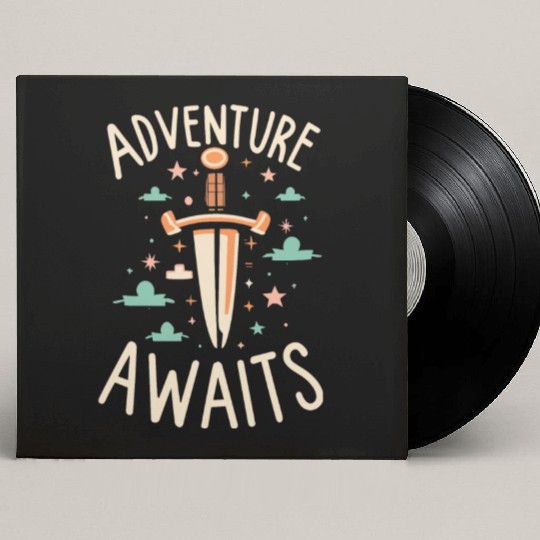 Adventure awaits Sword Camping Adventure Custom Vinyl Record Sleeves