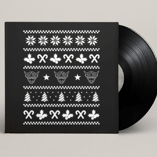 Scottish Highland Cow Ugly Christmas Custom Vinyl Record Sleeves