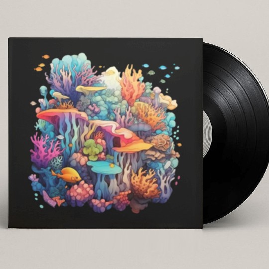 Coral Kaleidoscope: Nature's Mosaic Custom Vinyl Record Sleeves