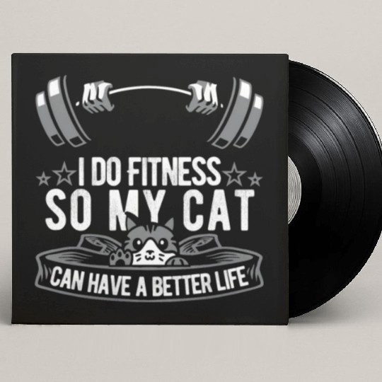 Fitness Workout Gym Cat Custom Vinyl Record Sleeves