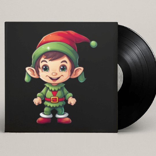 Cool Jolly Stylish Christmas Elf Custom Vinyl Record Sleeves