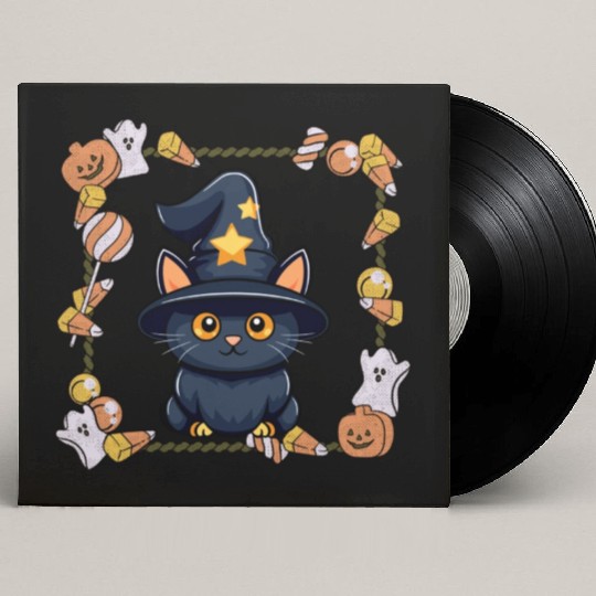 HALLOWEEN KITTY Custom Vinyl Record Sleeves