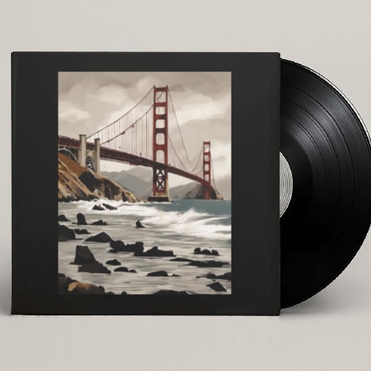 Golden Gate Bridge California Custom Vinyl Record Sleeves, Golden Gate