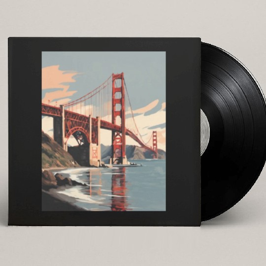 Golden Gate Bridge California Custom Vinyl Record Sleeves, Golden Gate