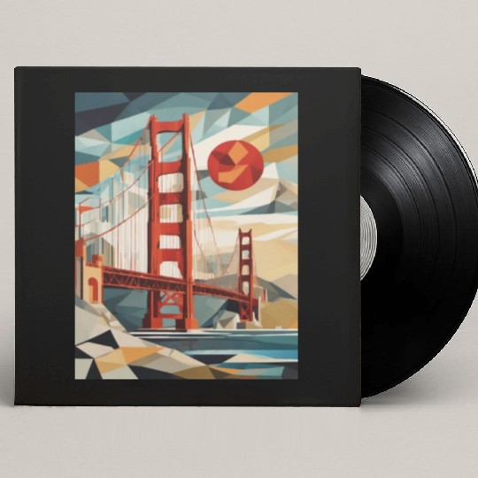 Golden Gate Bridge California Custom Vinyl Record Sleeves, Golden Gate