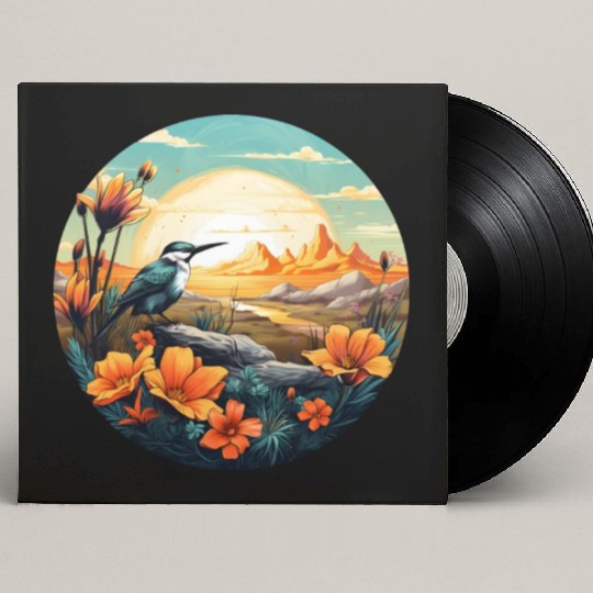 Beautiful Bird And Orange Morning Sunrise Custom Vinyl Record Sleeves
