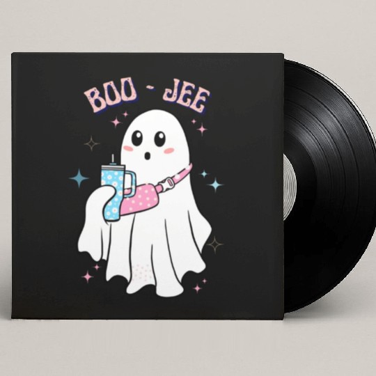 BOO-JEE Spooky Cute Ghost Halloween Costume Design Custom Vinyl Record Sleeves
