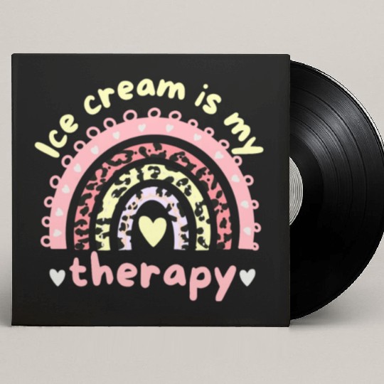 ice cream is my therapy Custom Vinyl Record Sleeves