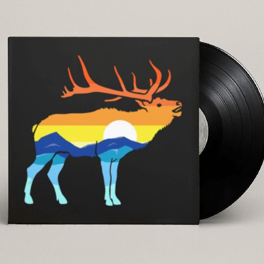 Camping Hiking Retro Mountains Outdoors Camp Elk Custom Vinyl Record Sleeves