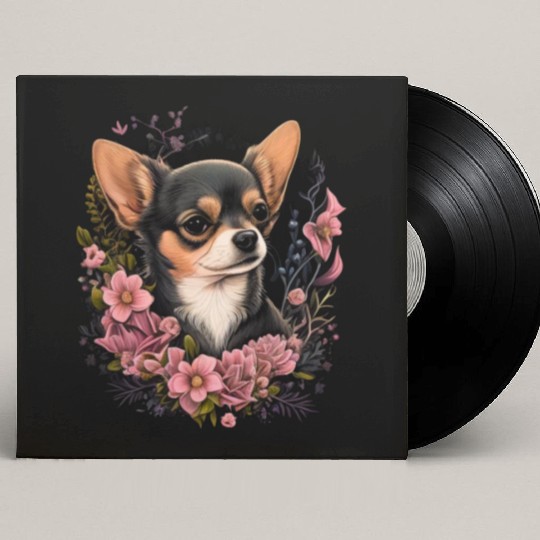 Chihuahua | Cute Dog | Beautiful | Flowers | Girl Custom Vinyl Record Sleeves