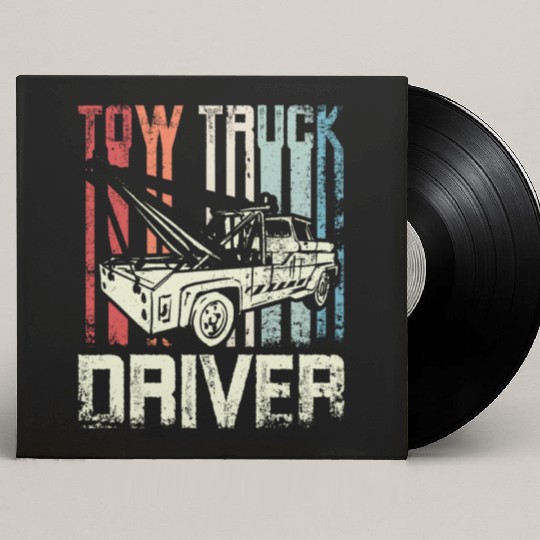 Cool Retro Vintage Tow truck Driver Custom Vinyl Record Sleeves