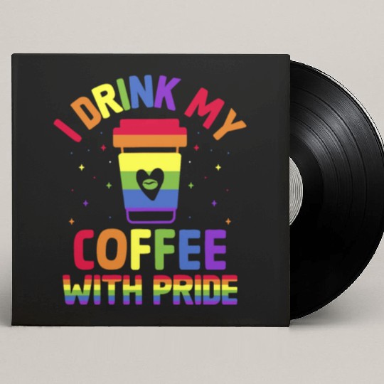 Gay Pride Parade Caffeine LGBTQ Coffee Drinker Custom Vinyl Record Sleeves