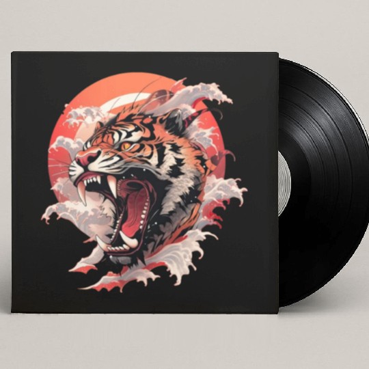 Tokyo Asia 80s Japanese Retro Tiger Custom Vinyl Record Sleeves