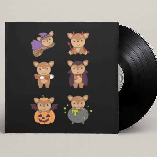 Deer Halloween Devil Pumpkin Vampire Costume Custom Vinyl Record Sleeves