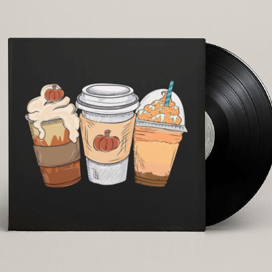 Fall Coffee Drink Thanksgiving Custom Vinyl Record Sleeves