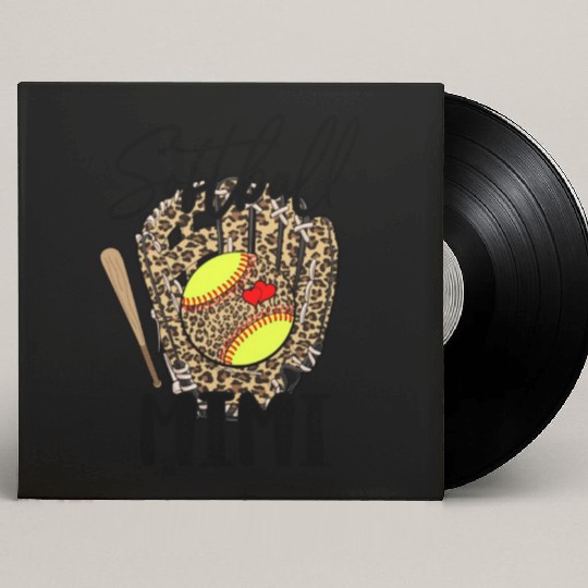 Softball Mimi Leopard Game Day Softball Lover Custom Vinyl Record Sleeves