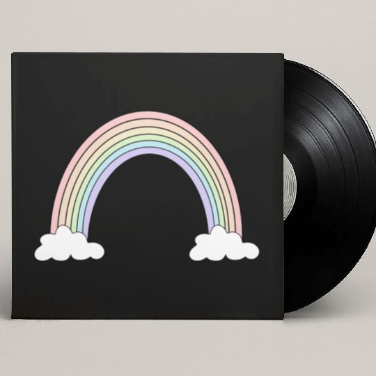 Pastel Rainbow Love Custom Vinyl Record Sleeves