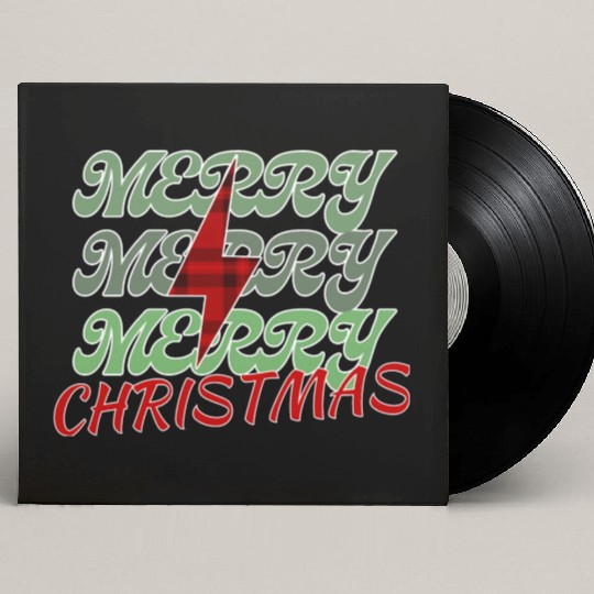Merry christmas with lightning bolt Custom Vinyl Record Sleeves