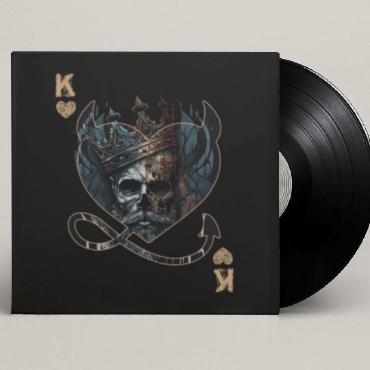 Heart King Playing Card Halloween Gothic Fan Custom Vinyl Record Sleeves