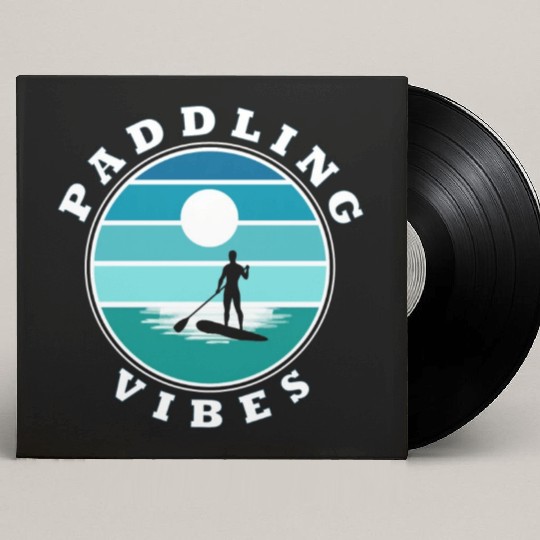 Paddling Vibes - retro - Paddle Boarder Custom Vinyl Record Sleeves
