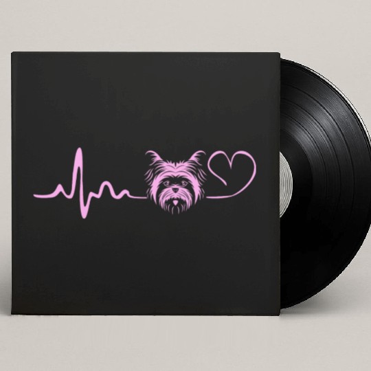 Yorkshire Terrier Dog Lover Yorkie Heartbeat Custom Vinyl Record Sleeves
